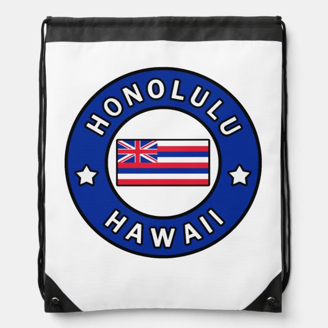 Honolulu Hawaii Drawstring Bag (Front)