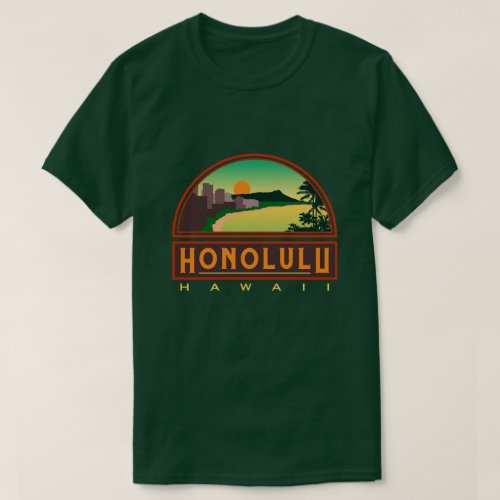 Honolulu Hawaii Green T_Shirt