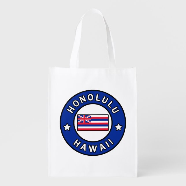 Honolulu Hawaii Grocery Bag (Front)