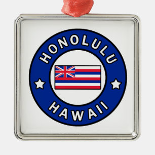 Honolulu Hawaii Metal Ornament