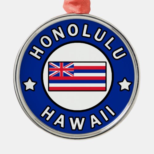Honolulu Hawaii Metal Ornament
