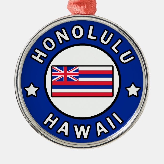 Honolulu Hawaii Metal Ornament (Front)