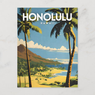 Honolulu Hawaii Nostalgic Vintage Travel Postcard