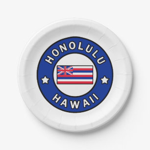 Honolulu Hawaii Paper Plates