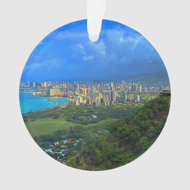 Honolulu, Hawaii Skyline #1 Ornament (Front)