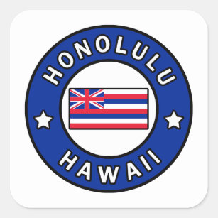 Honolulu Hawaii Square Sticker