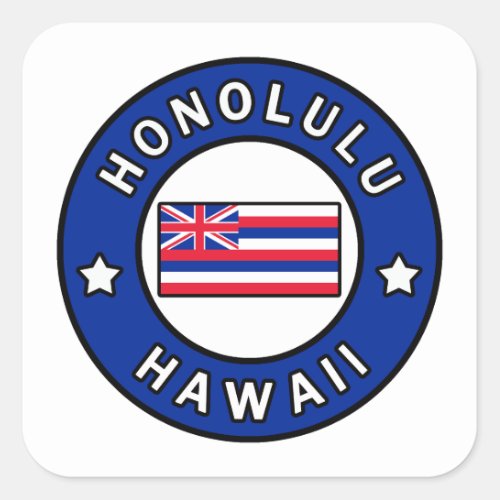 Honolulu Hawaii Square Sticker