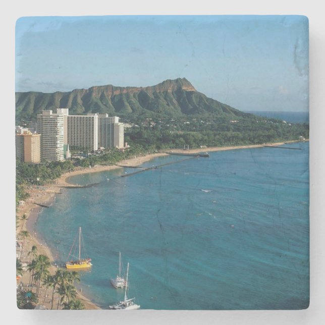 Honolulu Hawaii Stone Coaster (Front)