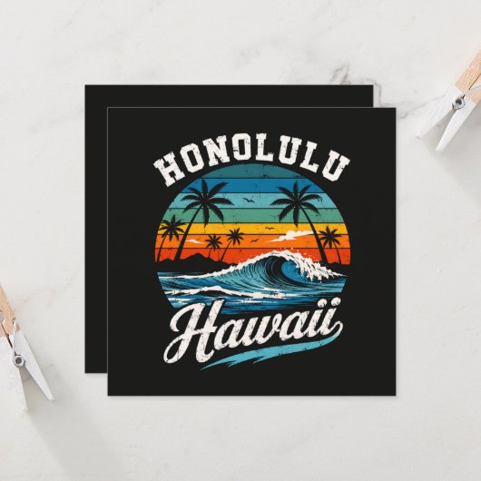 Honolulu Hawaii Surf Sunset (Front/Back In Situ)