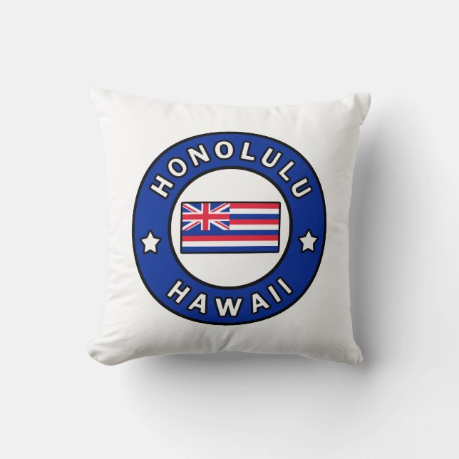 Honolulu Hawaii Throw Pillow (Front)