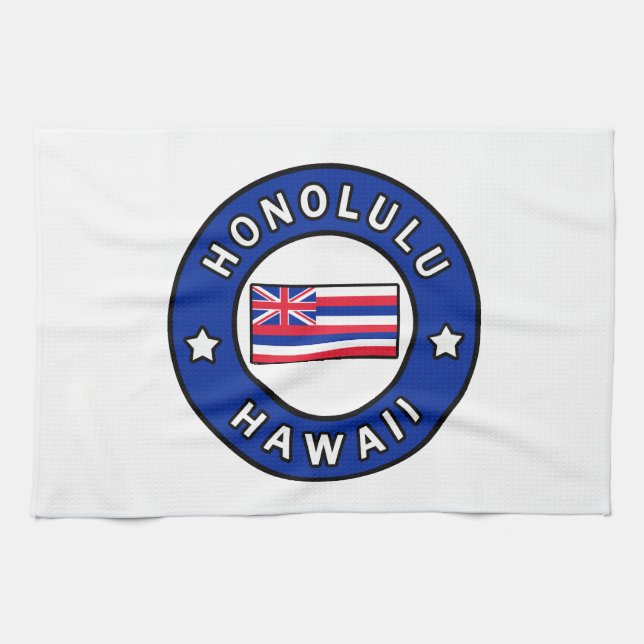 Honolulu Hawaii Towel (Horizontal)