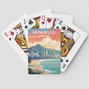 Honolulu, Hawaii: Travel Vintage Poker Cards