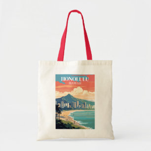 Honolulu, Hawaii: Travel Vintage Tote Bag