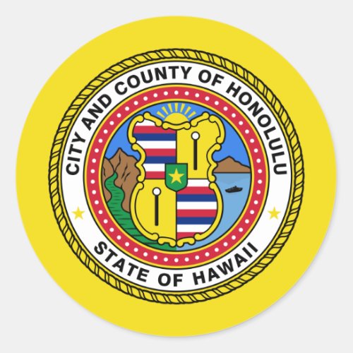 Honolulu Hawaii United States Classic Round Sticker