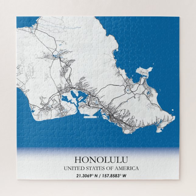 Honolulu Hawaii  USA Travel City Map Jigsaw Puzzle (Vertical)