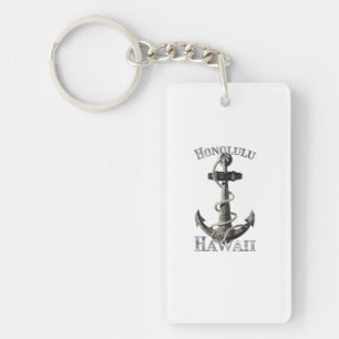 Honolulu Hawaii Vacation Nautical Anchor Sailing Keychain