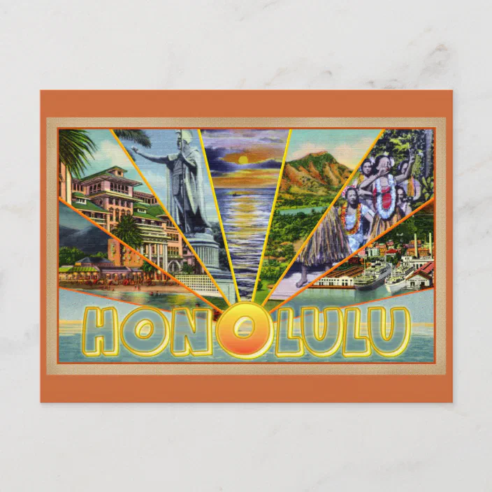 Greetings From And Aloha Hawaii 50th State Refrigerator Magnet Vintage Retro