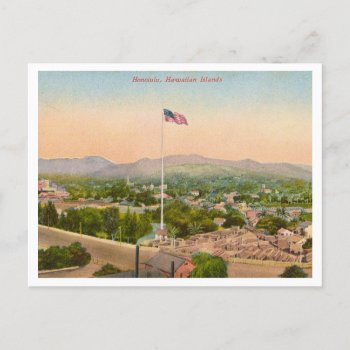 Honolulu Hawaii Vintage Scene Of The City Postcard by whereabouts at Zazzle