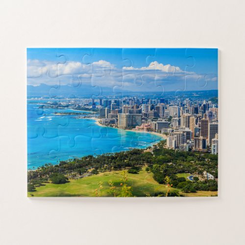 Honolulu Hawaii Waikiki Beach Jigsaw Puzzle