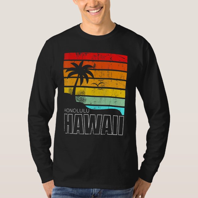 Honolulu Hawaiian Sumer Vacation Aloha HI Beach Re T-Shirt (Front)