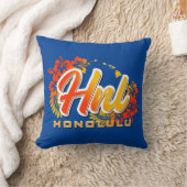 Honolulu HNL Airport Code Throw Pillow (Blanket)