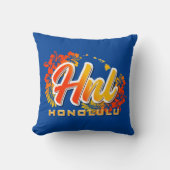 Honolulu HNL Airport Code Throw Pillow (Front)