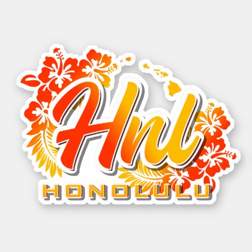 Honolulu HNL Airport Code Vinyl Sticker