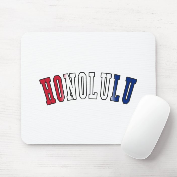 Honolulu in Hawaii State Flag Colors Mouse Pad