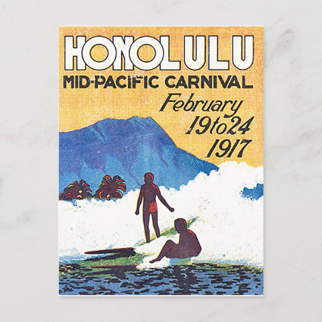 Honolulu, Mid-Pacific carnival, vintage travel Postcard (Front)