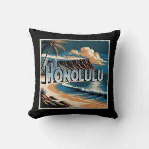 Honolulu O’aho Hawaii Throw Pillow