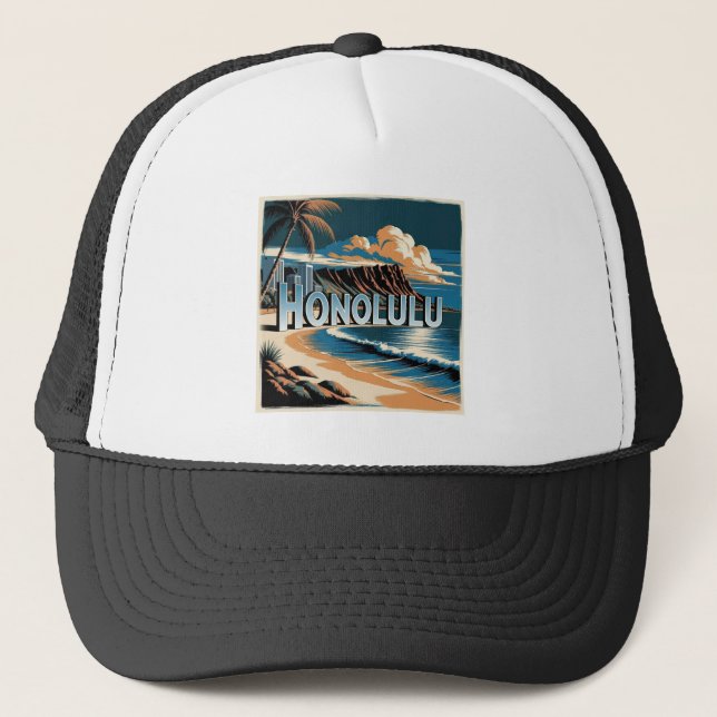 Honolulu O’aho Hawaii Trucker Hat (Front)