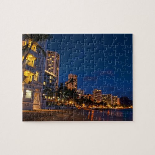 Honolulu Oahu Hawaii Night exposure of Jigsaw Puzzle