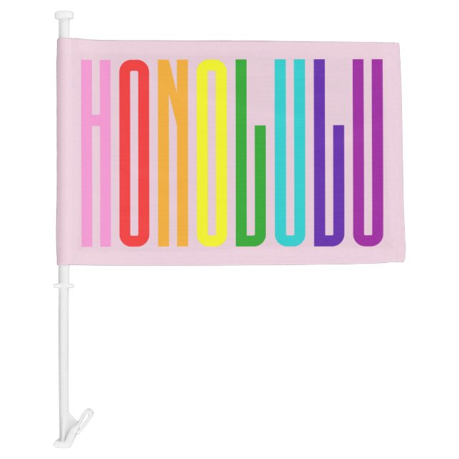 Honolulu Original 8 Stripes Rainbow Flag Colors (Front)