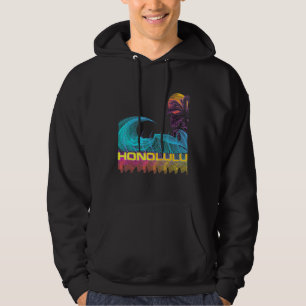 Honolulu  Retro 80s Style Vintage Vaporwave Surf Hoodie