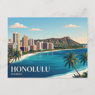 Honolulu Skyline Hawaii Postcard