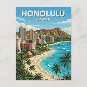 Honolulu Skyline Hawaii Postcard