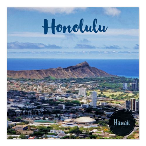 Honolulu travel poster