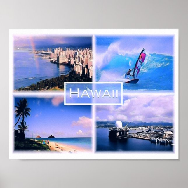 Honolulu view - The Perouse - Lanikai Beach Oahu - Poster (Front)