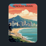 Honolulu Waikiki Beach Hawaii Panorama View Beach Magnet<br><div class="desc">Beautiful vacation Flexible Photo Magnet showing the breathtaking scenery of Honolulu,  Oahu with the famous wikiki beach and diamond head. Great travel souvenir and gift idea for every tourist.</div>