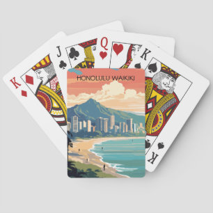 Honolulu Waikiki Beach Hawaii Panorama View Beach Poker Cards