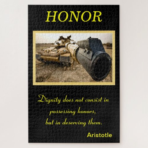 Honor american tank gun barrel aimed at you jigsaw puzzle