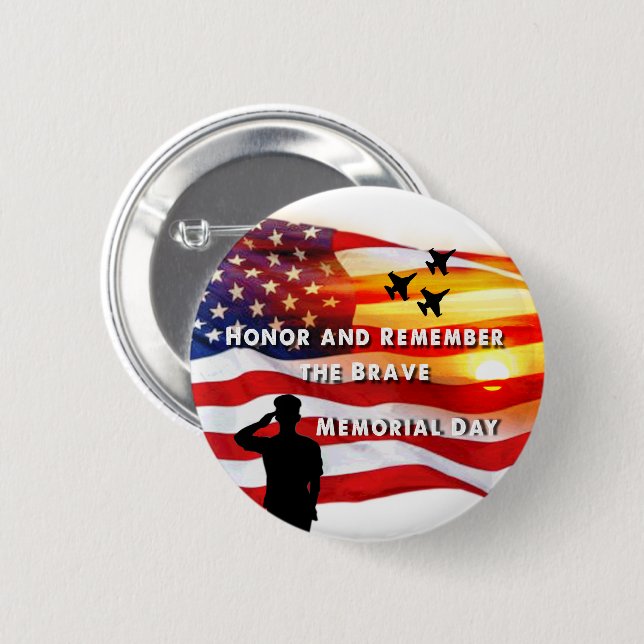 Honor and Remember the Brave Button (Front & Back)