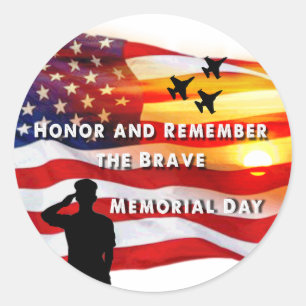 Honor and Remember the Brave Classic Round Sticker