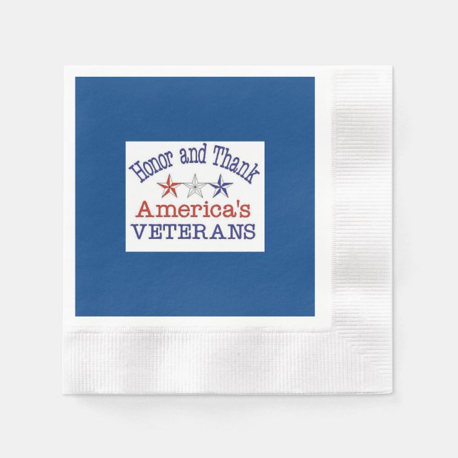 Honor and Thank American Veterans  Napkins (Front)