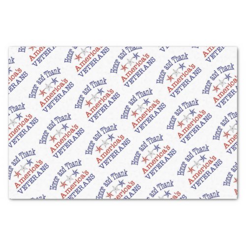 Honor and Thank American Veterans Tissue Paper