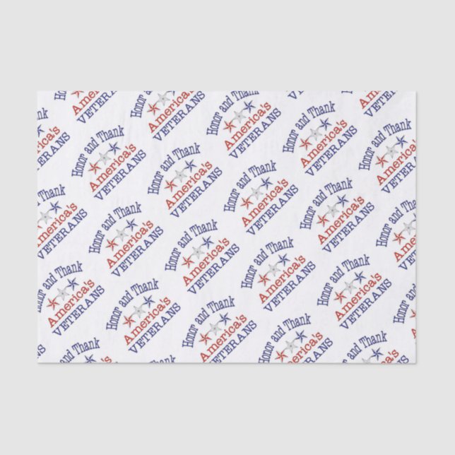 Honor and Thank American Veterans Tissue Paper (Front)