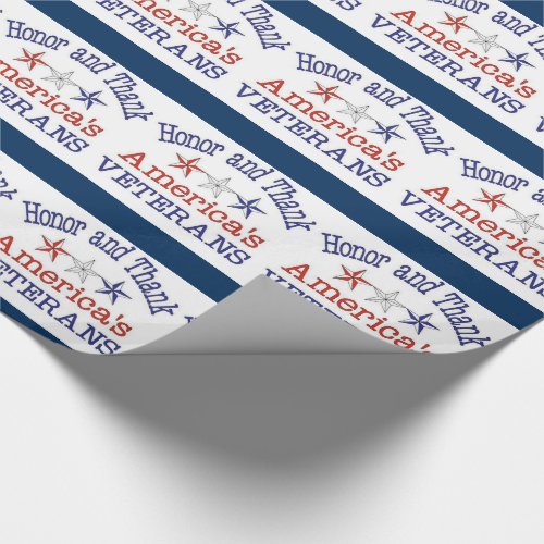 Honor and Thank American Veterans  Wrapping Paper