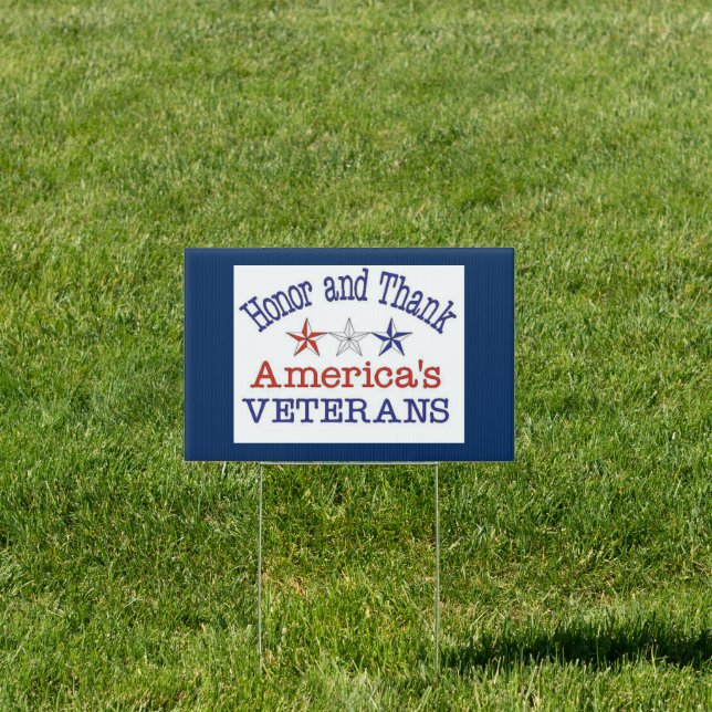 Honor and Thank American Veterans Yard Sign (Insitu)