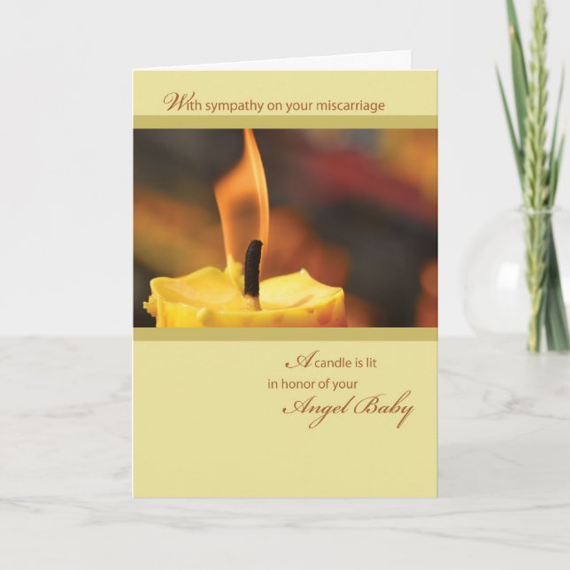 Honor Angel Baby Candle Card (Front)