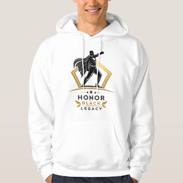 Honor Black Legacy Minimal Hoodie – Gold & Black S (Front)